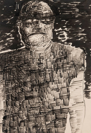 Volker Böhringer, Ohne Titel (Männliche Halbfigur), um 1948